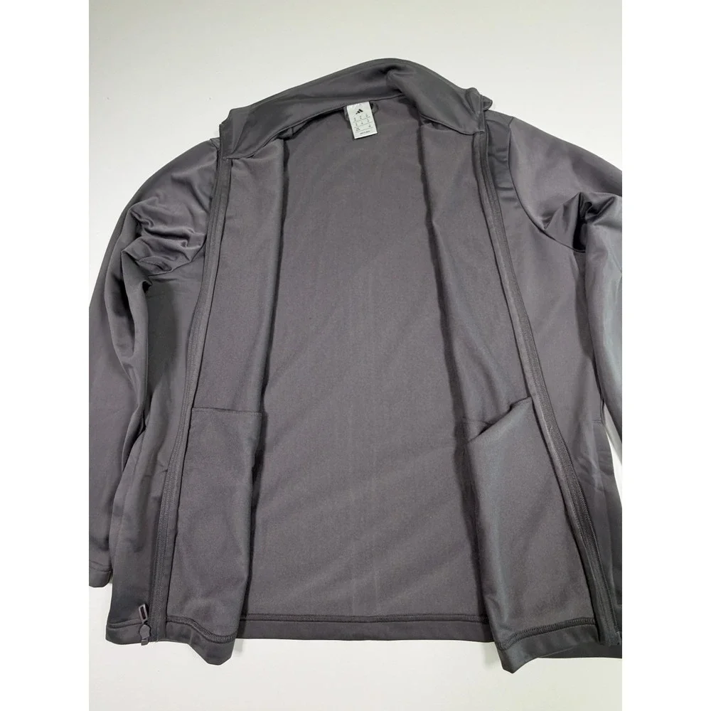 Adidas Jacket Mens XL Gray Tricot Full Zip Track Lightweight Athletic KD3631